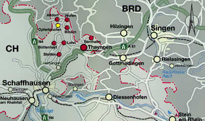 Kartenausschnitt Kanton Schaffhausen. Gr&ouml;sserer Umfang von 24&frac14;
KB